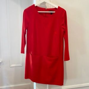 Jcrew red wool dress
